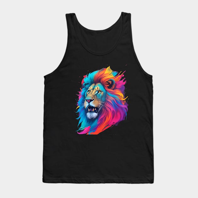 Colorful Lion Art Tank Top by VisionDesigner